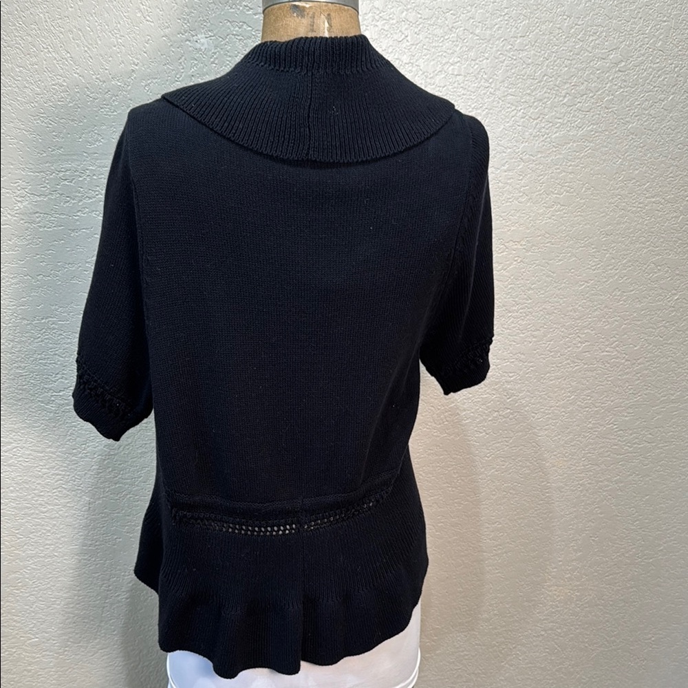 Audrey & Grace Black Women's XL Open Front Knitted Sweater Cardigan - Picture 6 of 10